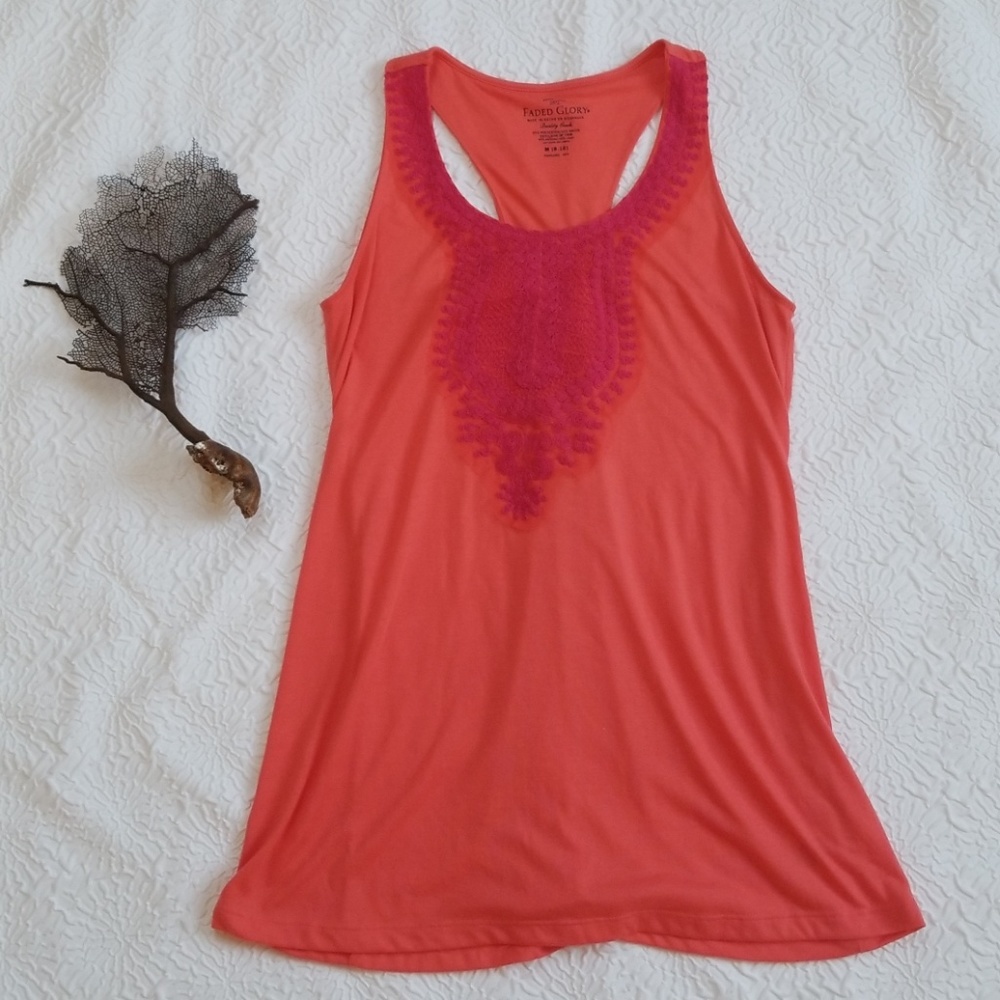 Faded Glory Coral Razorback top